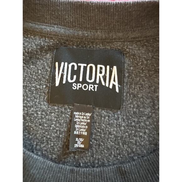 Victoria's Secret Sport Gray Pullover Stars Glitter Women's XL comfy sweatshirt - Picture 2 of 8
